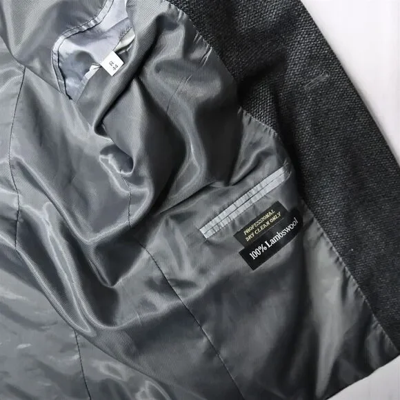 Marco Carelli 44R Gray Soft Tweed Lambswool‎ Mens Blazer Sport Coat Jacket